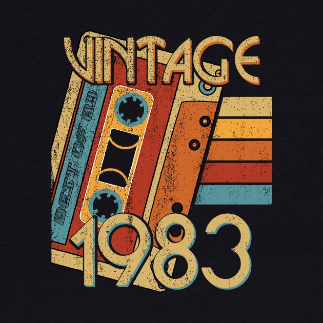 Vintage 1983 Retro Cassette Tape Graphic Gift Item Tee by reelingduvet